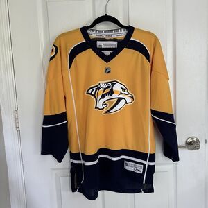 Reebok Nashville Predators Yellow Hockey Jersey  Youth Large / X Large